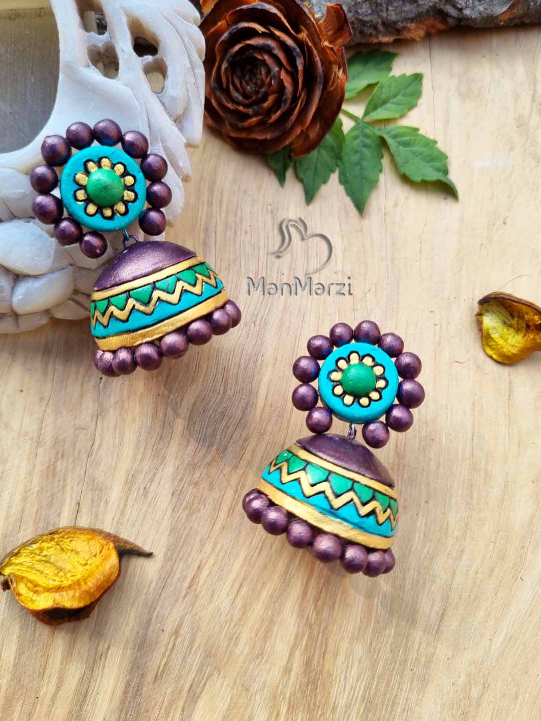 Terracotta Jewellery Clay Jhumka Polymer Clay Earrings Clay