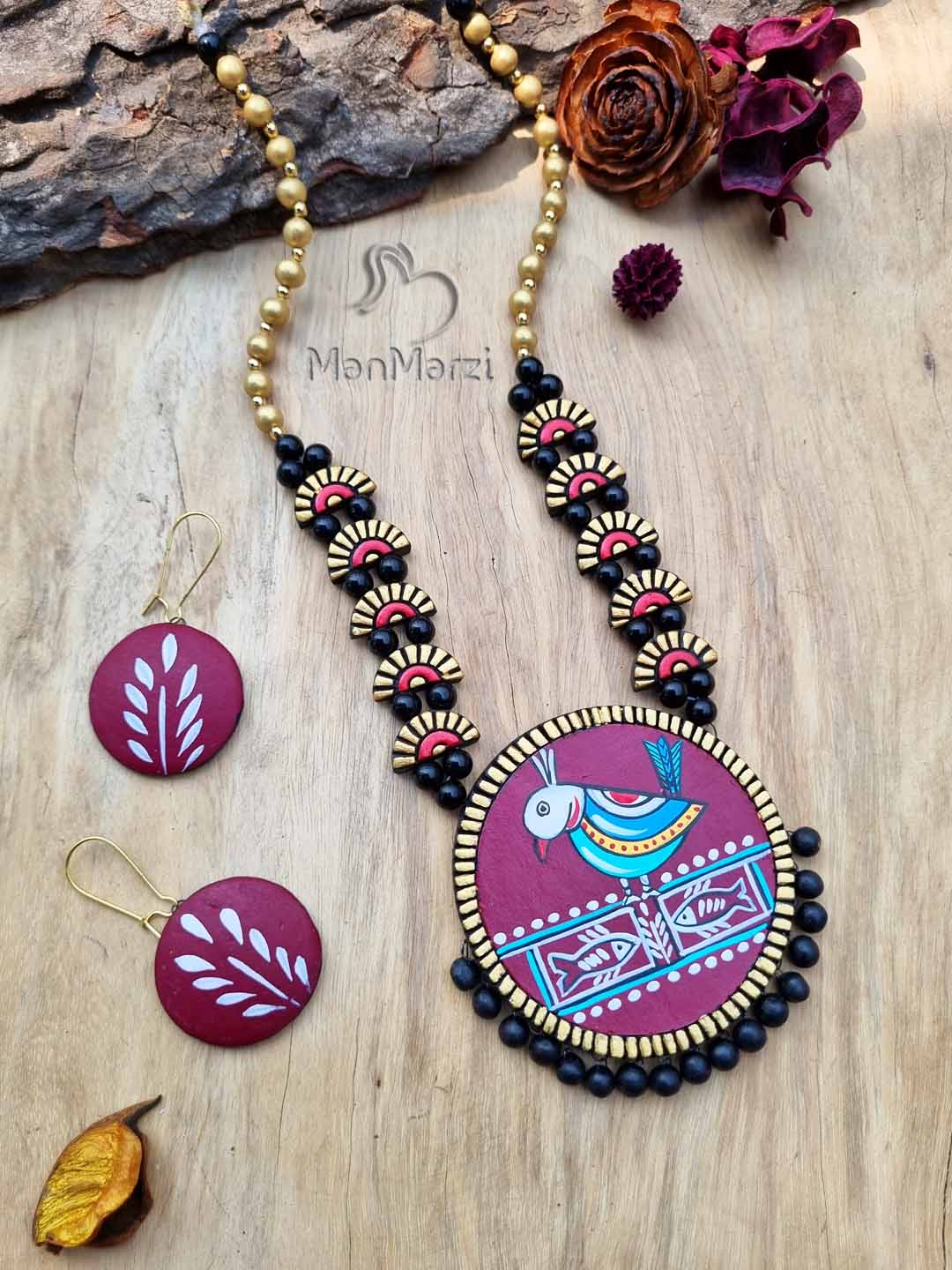 Handcrafted Ethnic Terracotta Jewellery Set handcrafted