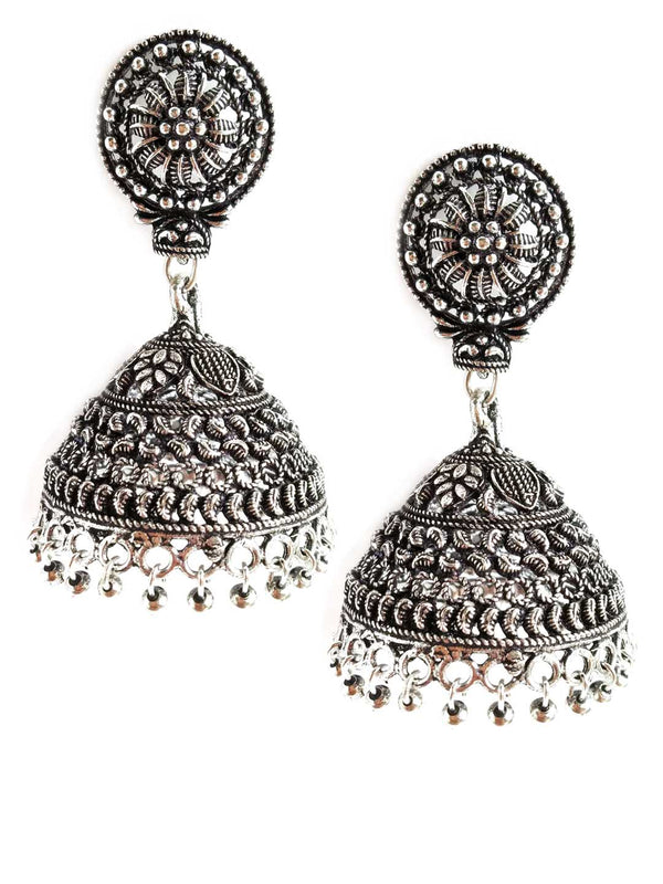 Oxidised Dome Shaped Jhumka Earring for Women