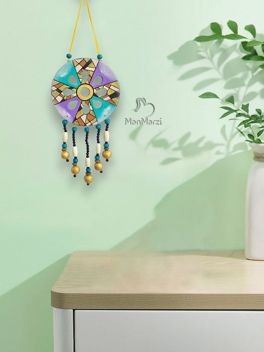 Hand painted Multicolor Terracotta Dreamcatcher Wall Hanging | Manmarzi