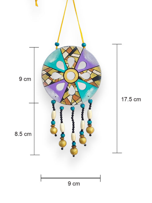 Hand painted Multicolor Terracotta Dreamcatcher Wall Hanging | Manmarzi