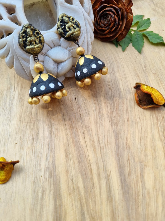 Handcrafted Terracotta Jhumka Earrings for Women
