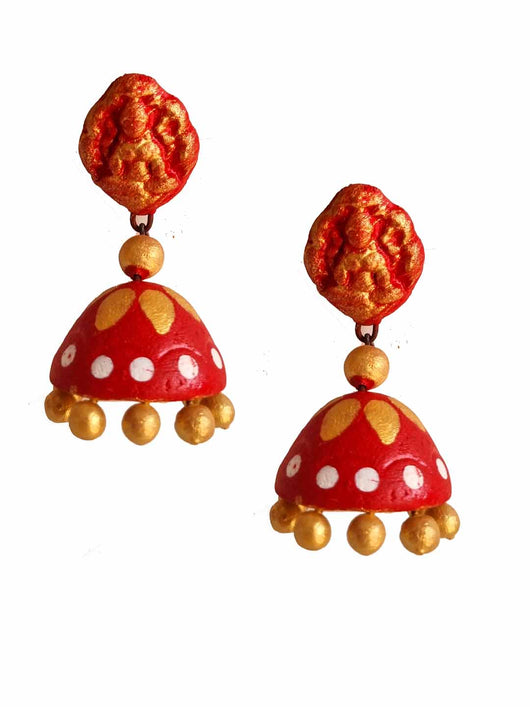 Handcrafted Terracotta Jhumka Earrings for Women