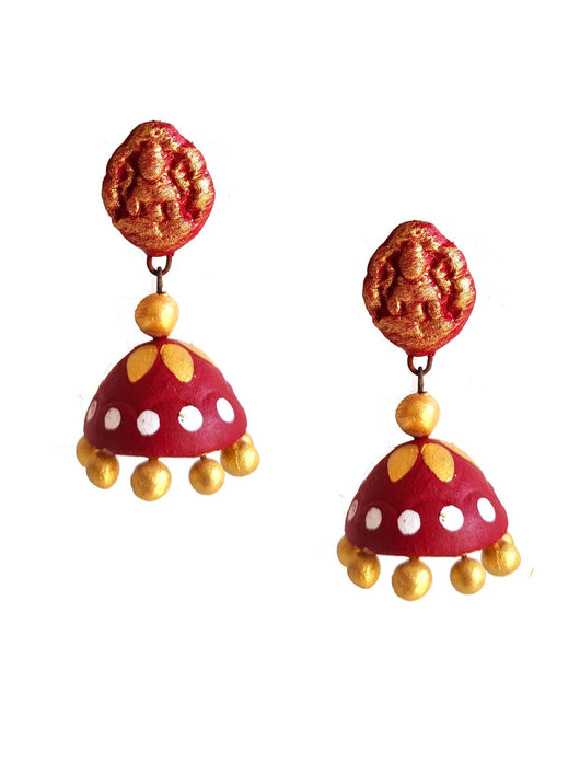 Handcrafted Terracotta Jhumka Earrings for Women