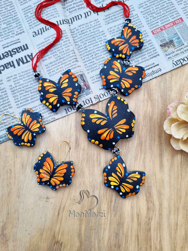Aesthetic Butterfly Terracotta  Jewellery Set