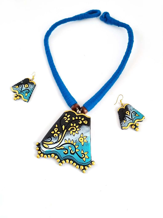 Classic Handcrafted Artistic Terracotta  Jewellery Set