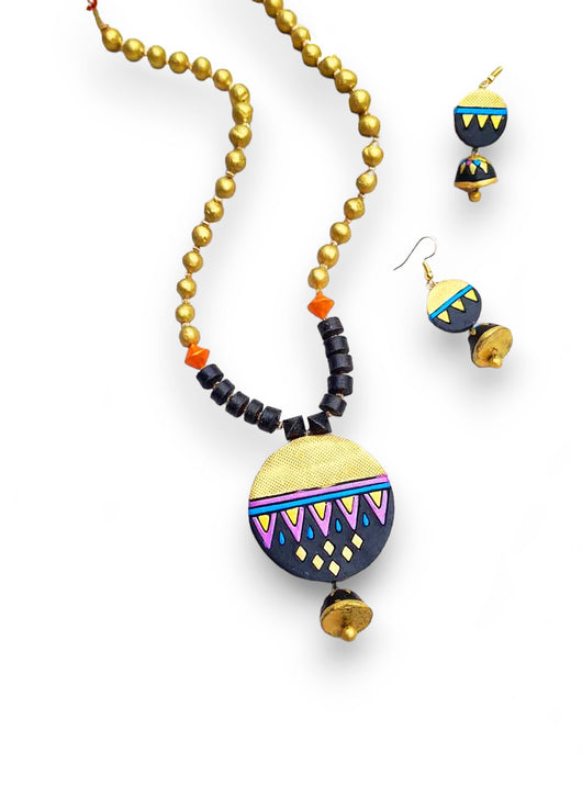 Artistic Hand-painted Classic Terracotta  Jewellery Set from Manmarzi