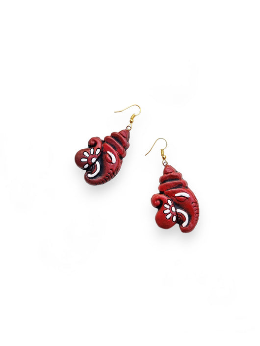 Handcrafted Ganapati Terracotta Earrings with Artisan Craftsmanship