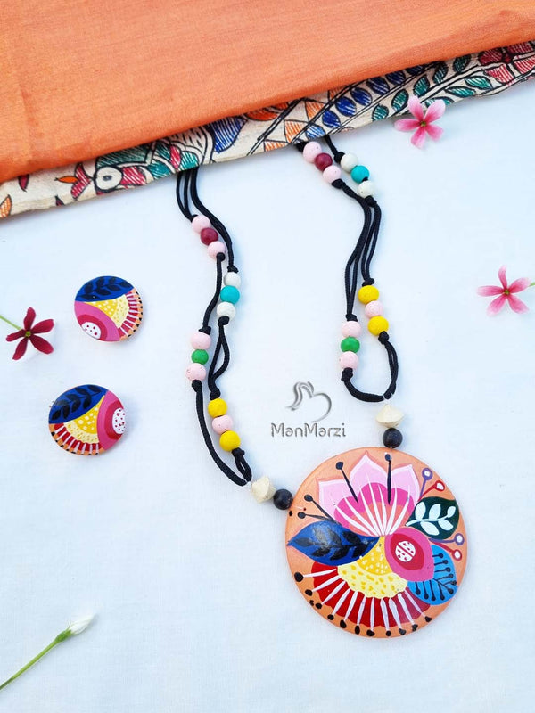 Blossom Wonder - Floral Terracotta Jewellery Set | Manmarzi