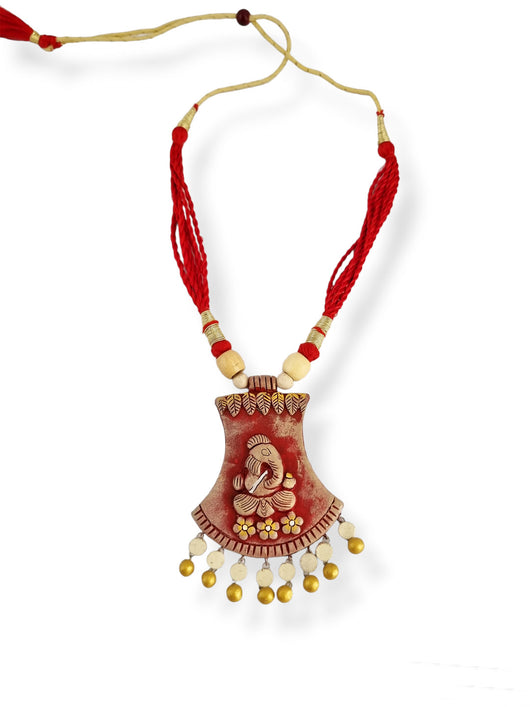 Classic Handcrafted Shree Vinayak Terracotta  Jewellery Set