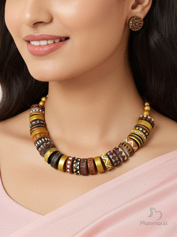 Anvaya- Handcrafted Tribal Jewellery Set In Earthy Tones | Manmarzi