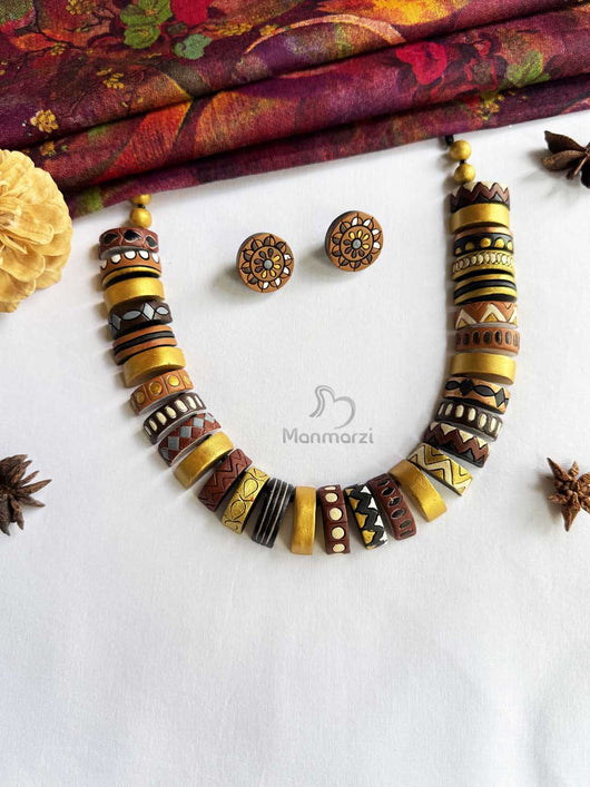 Anvaya- Handcrafted Tribal Jewellery Set In Earthy Tones | Manmarzi