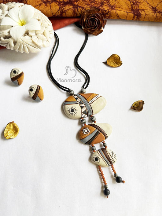 Chitrashila- Contemporary Terracotta Jewellery In Earthy Tone|Manmarzi