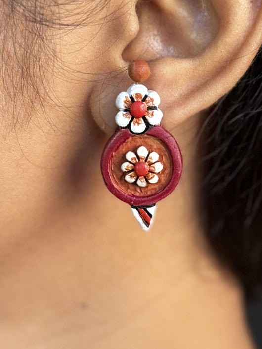Gulbahar- Handmade Terracotta Jewellery  with Flower Motif | Manmarzi