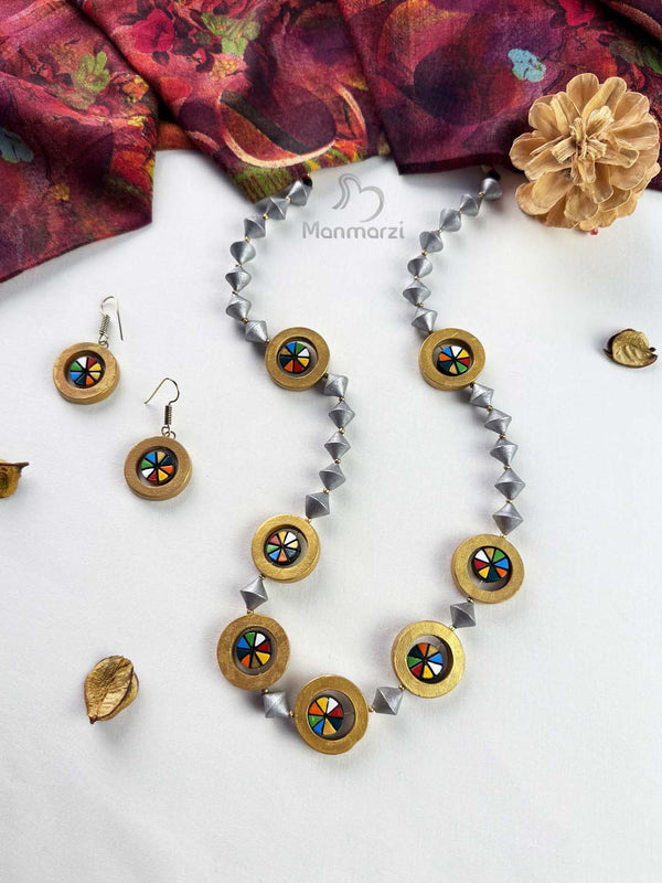 Rangat- Handcrafted Long Terracotta Jewellery Inspired By Intricate Rainbow Wheels