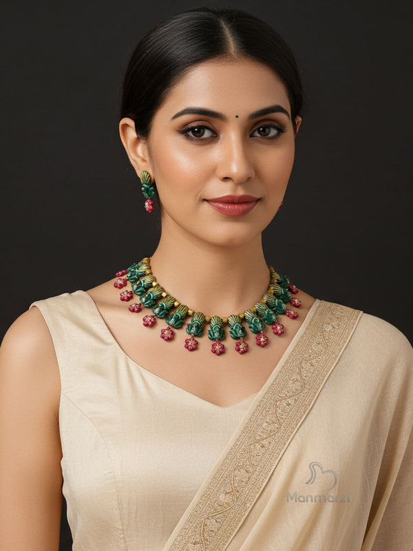 Mohini- Handcrafted Terracotta Jewellery Set | Manmarzi