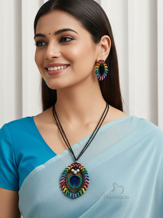 Pekham- Handcrafted Multicolour Terracotta Jewellery Set | Manmarzi