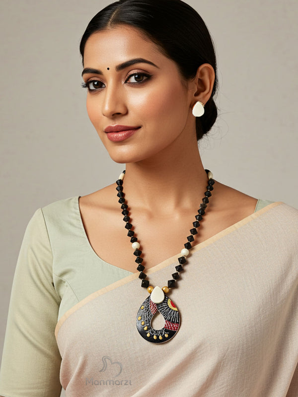 Riti- Handcrafted Artistic Terracotta Jewellery Set With Earstud