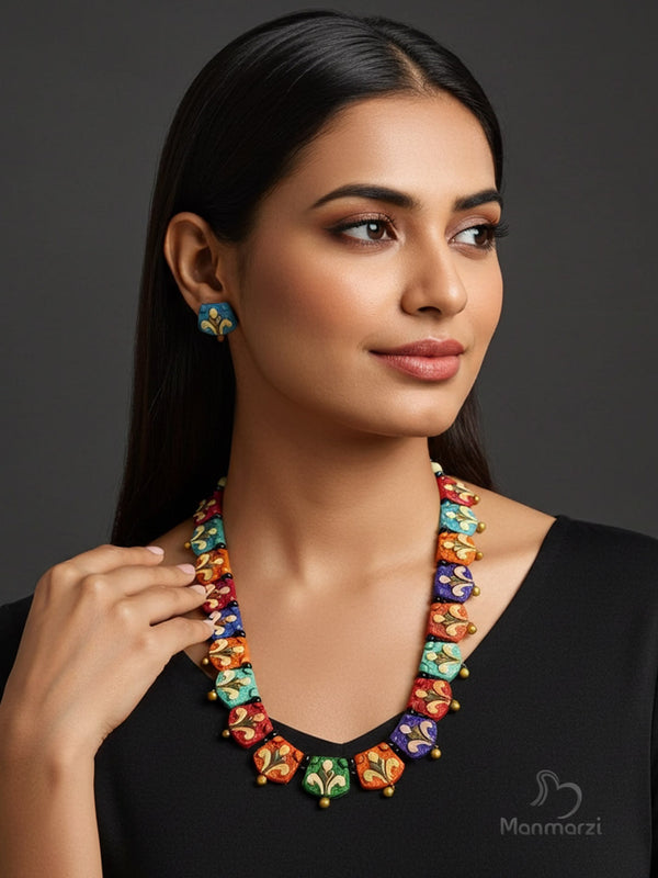 Satrangi-  Multicolour Terracotta Jewellery Set | Manmarzi