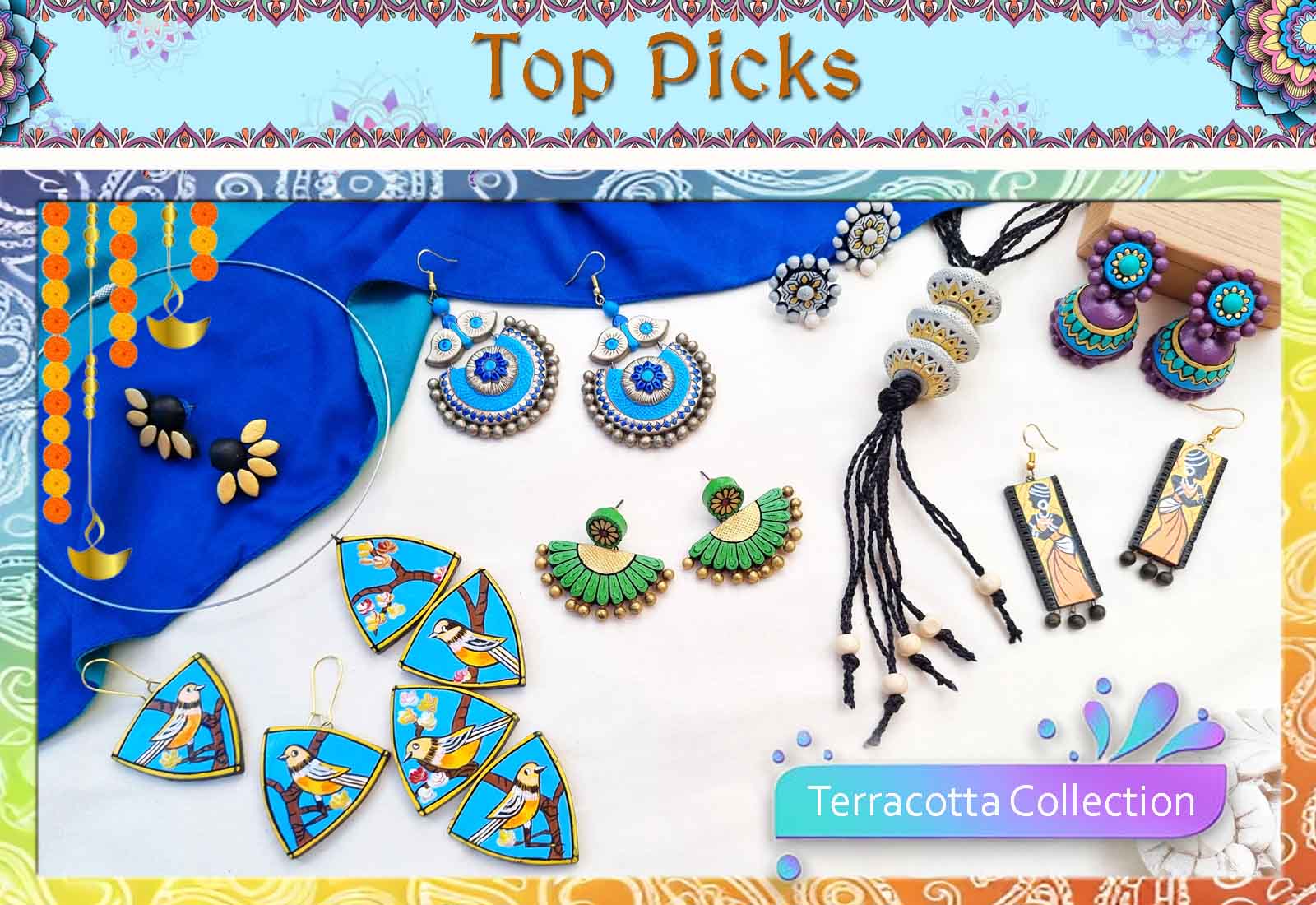 Buy Creative Canal Handmade Terracotta Jewellery Set With Floral design  crystal Earrings For Women & Girls Online at Best Prices in India - JioMart.