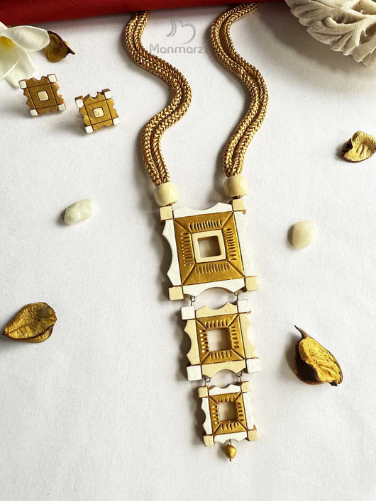 Vibha- Exquisite Terracotta Jewellery Set With Earstuds