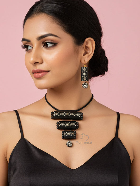 Yamini- Handcrafted Tribal Terracotta Jewellery Set | Manmarzi