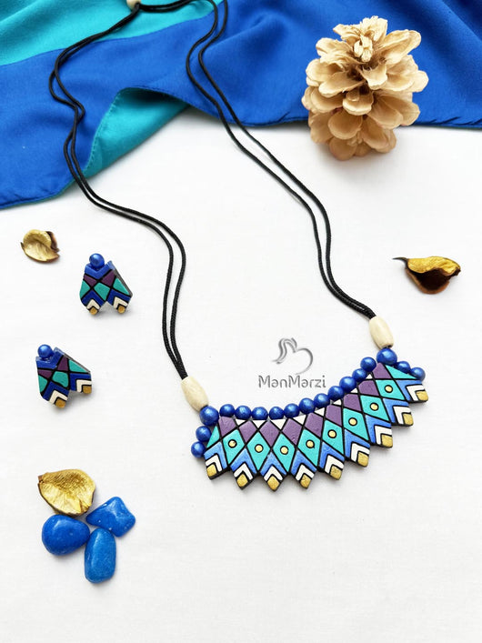 Rupak : Handmade Multi Coloured Terracotta Jewellery Set | Manmarzi