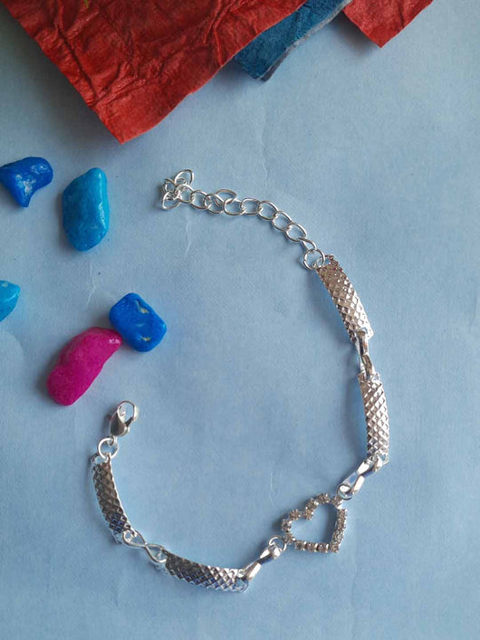 Stone embedded Love shaped Bracelet