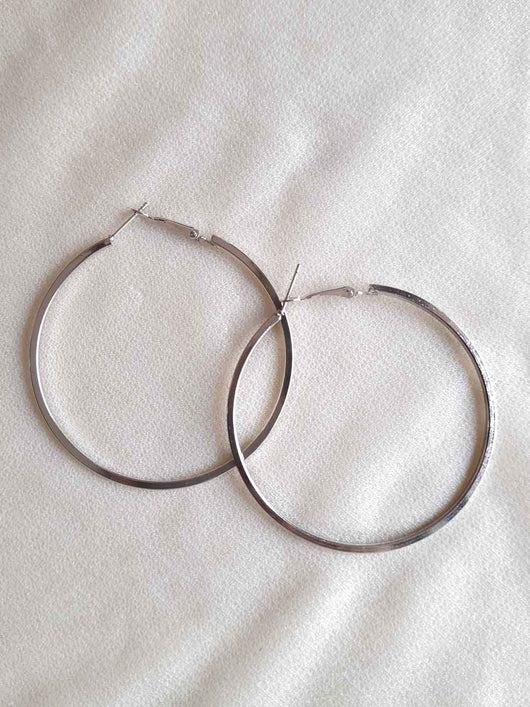 Silver colour Circular Hoop Earrings