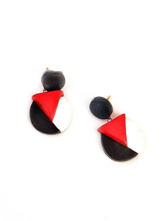 Handmade Classic Geometric Terracotta Earrings for Women