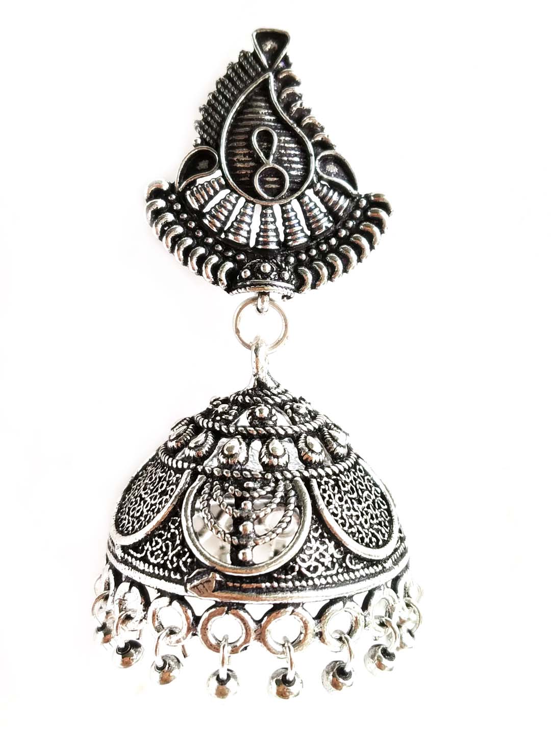 Oxidised Dome Shaped Jhumka Earring for Women