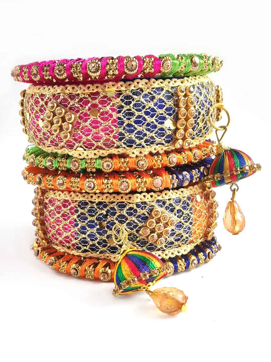 multi colour bangles with latkan for girls and women from ManMarzi