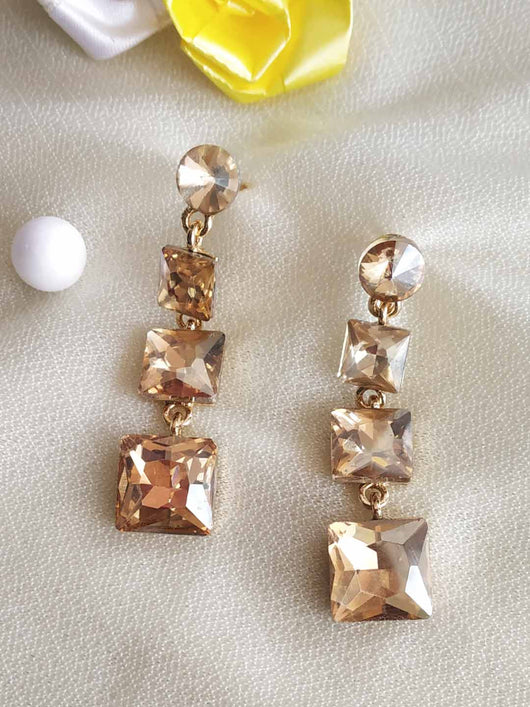 golden colour drop earrings