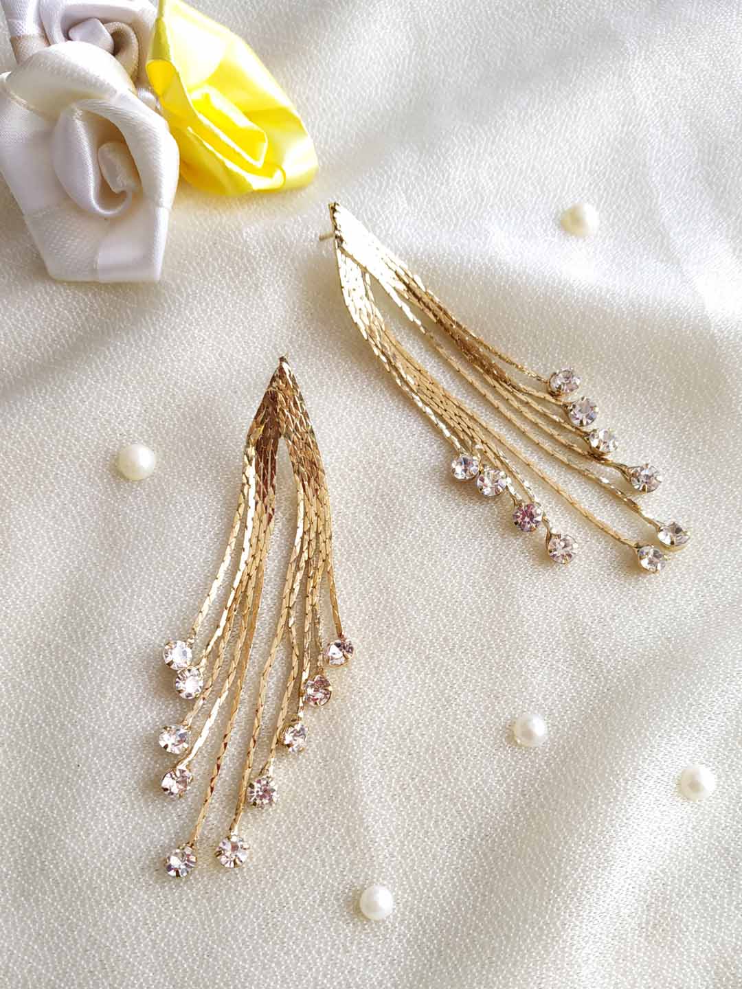 Golden colour dangler earrings