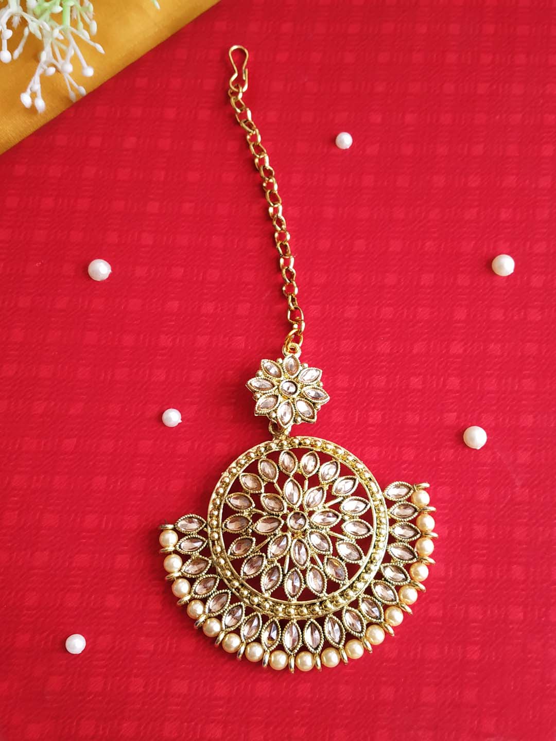 Gold Plated Maang Tika - ManMarzi.com