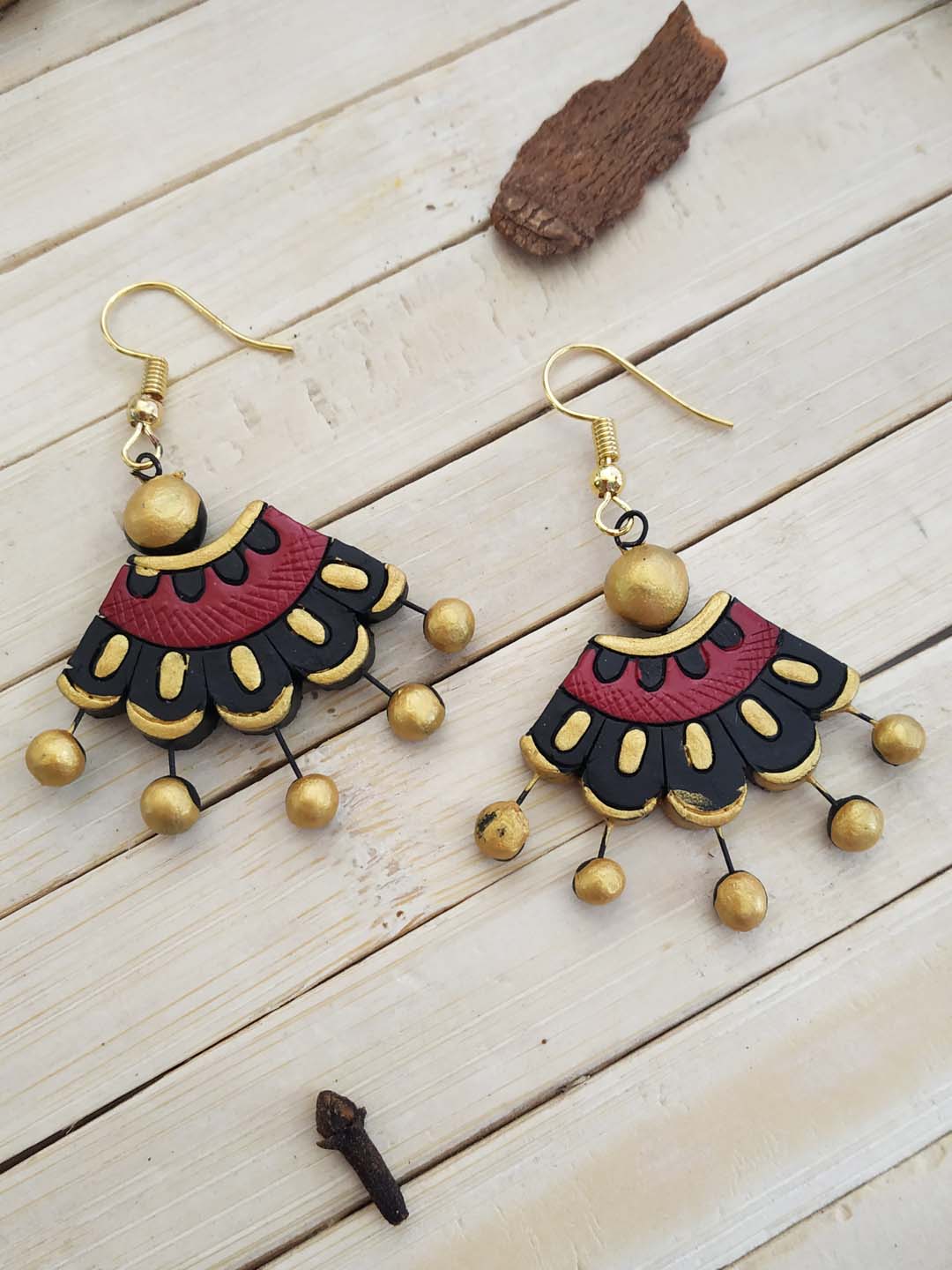 Handmade Terracotta Round Orange Earrings – Khushi Handicrafts