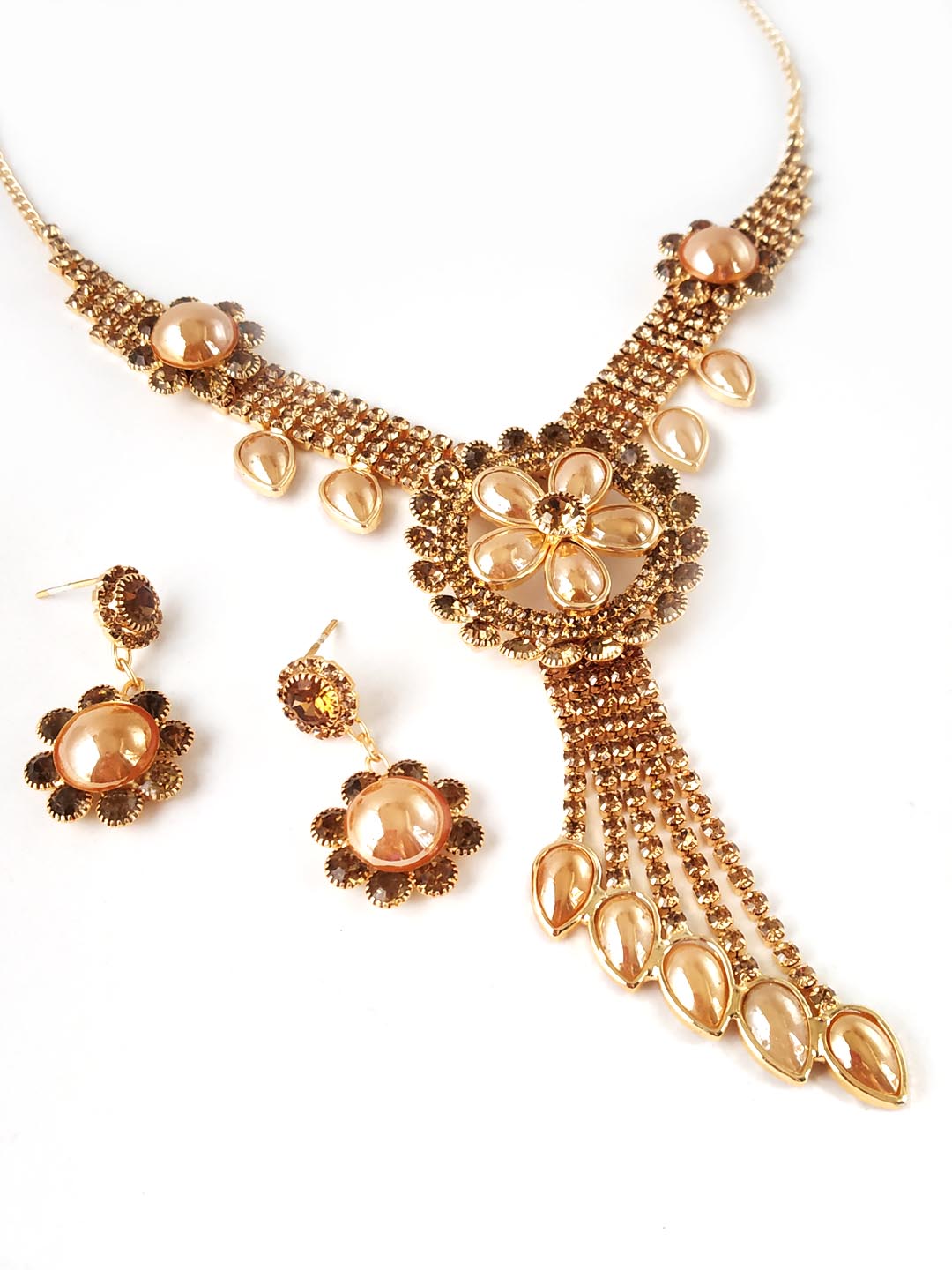 Gold Plated Pearl Necklace Set