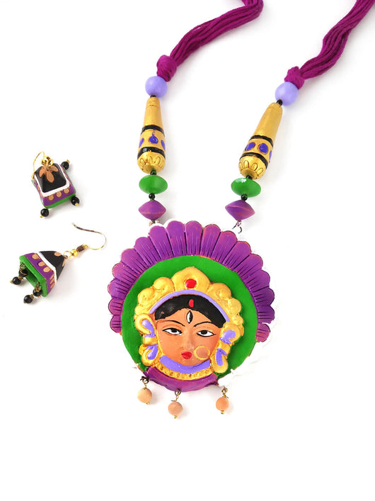 Terracotta Maa Durga Jewellery Set