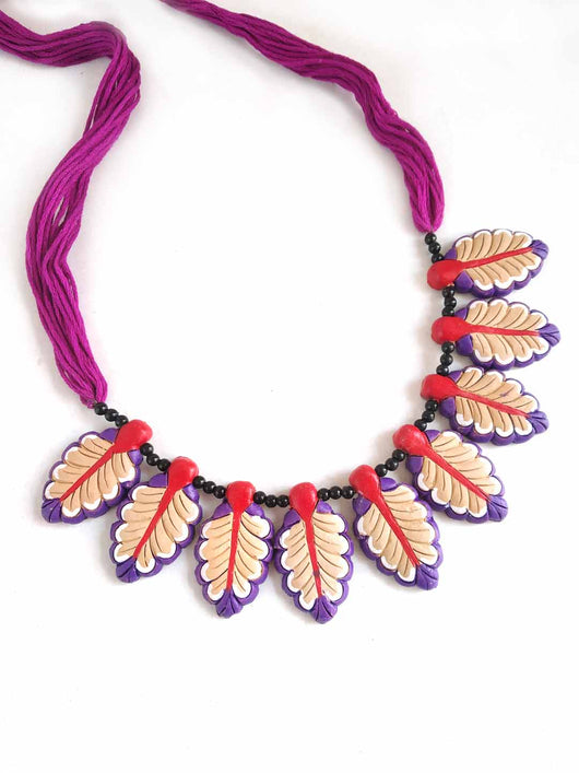 Exclusive designer Handcrafted Leaf Terracotta  Jewellery Set