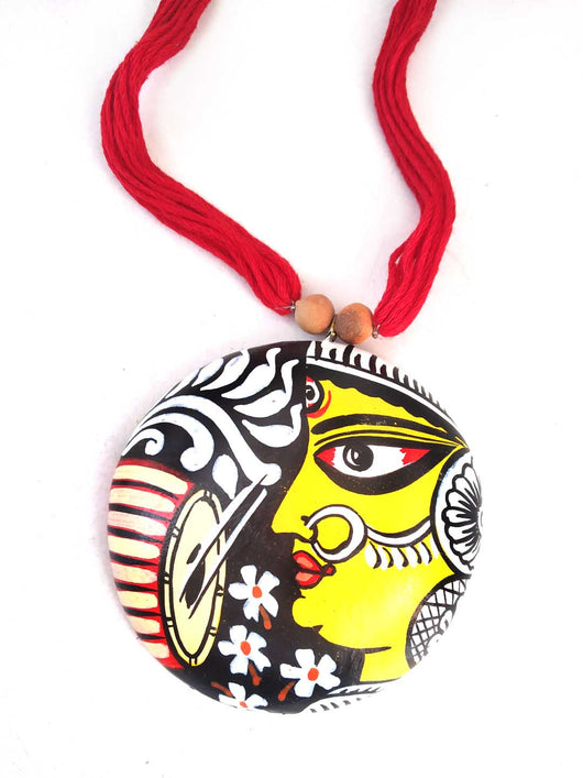 Handpainted Maa Durga Terracotta  Jewellery Set