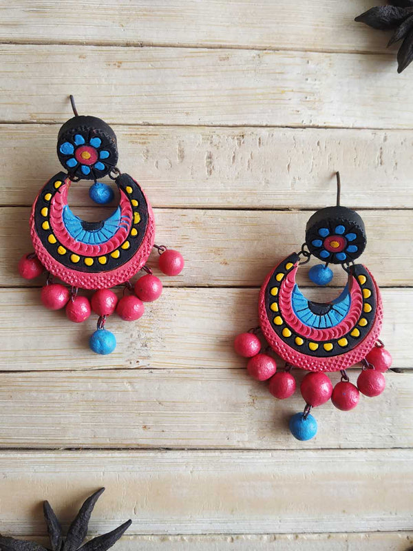 Beautifully Crafted Crescent Terracotta Earrings for Women