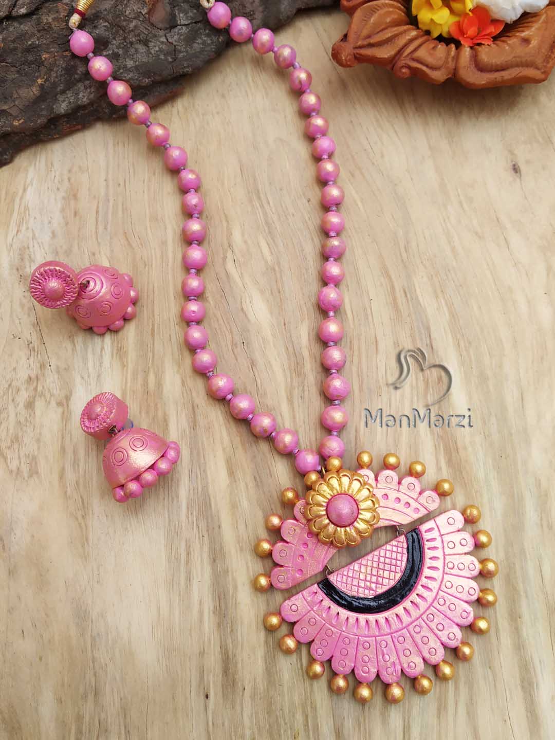 Pink deals terracotta jewellery