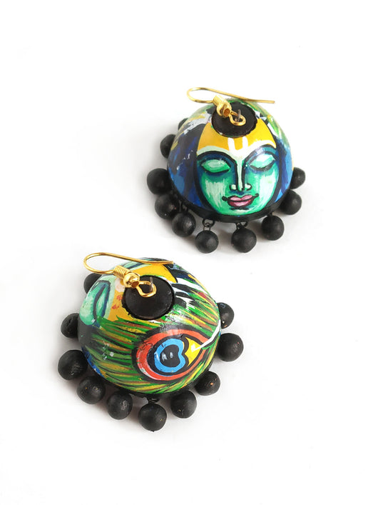 Hand-Painted Krishna Terracotta  Jewellery Set