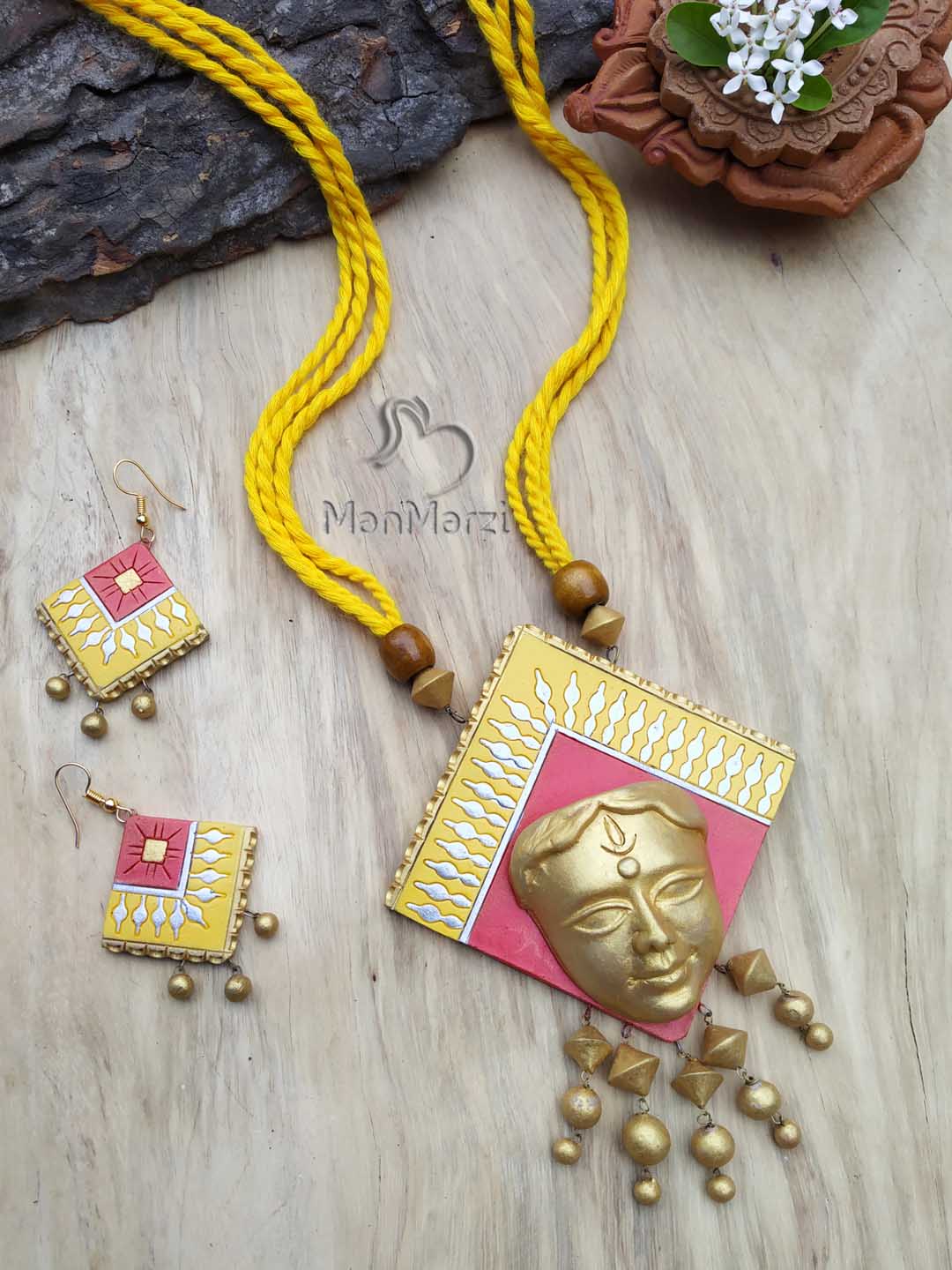 Exclusive Handcrafted Maa Durga Terracotta Jewellery Set