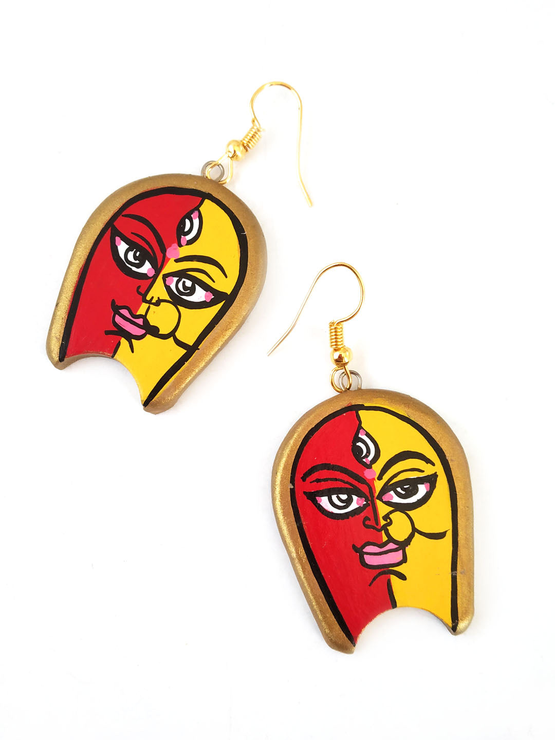 Exclusive Hand-painted Goddess  Maa Durga Terracotta Jewellery Set
