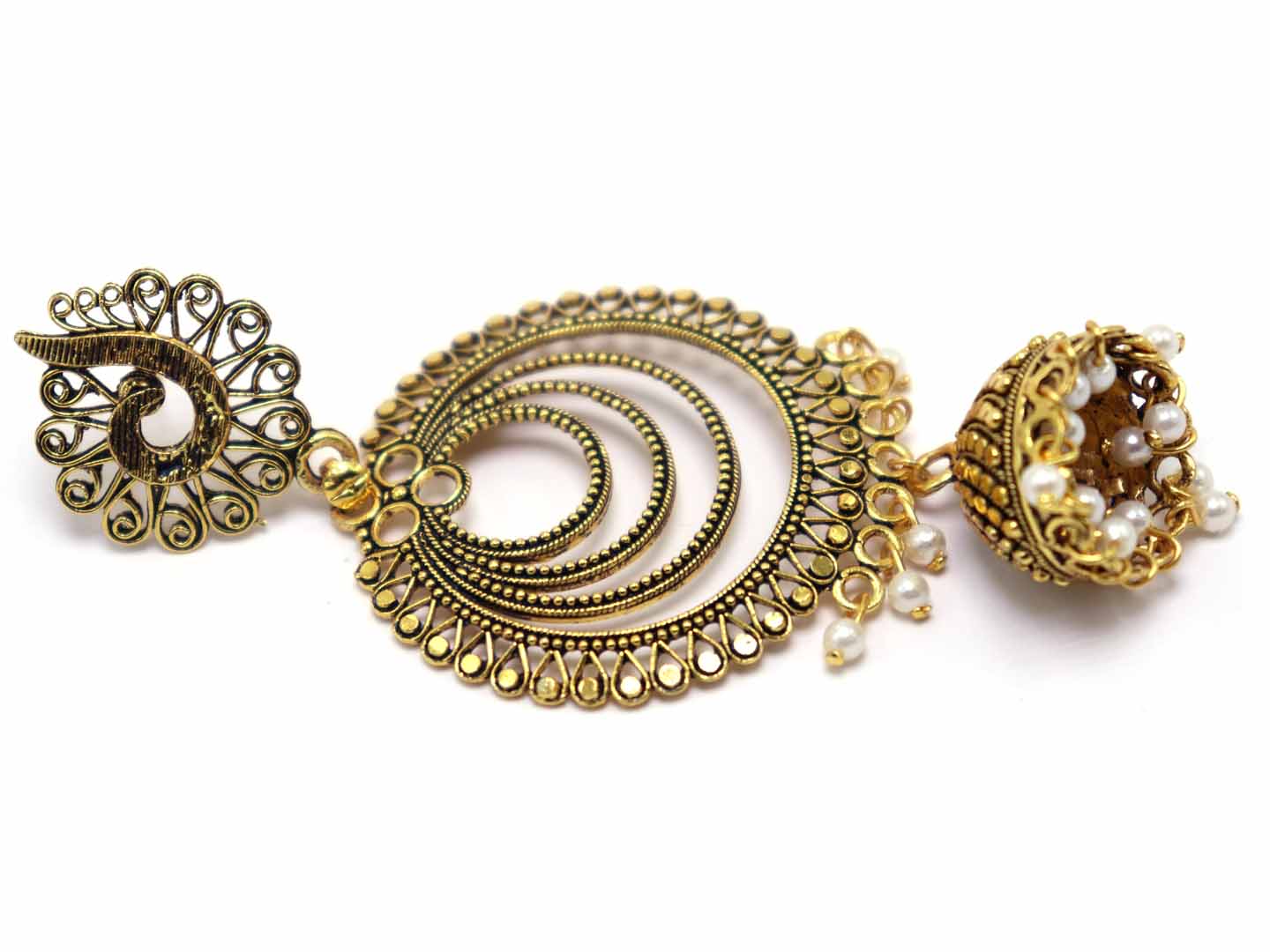 Gold Toned Drop and Dangler Earrings - ManMarzi