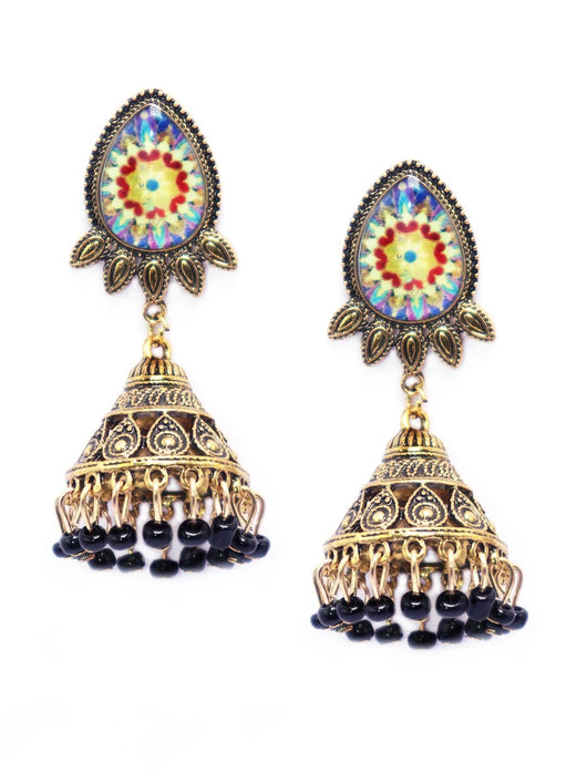 Gold toned Jhumka earrings