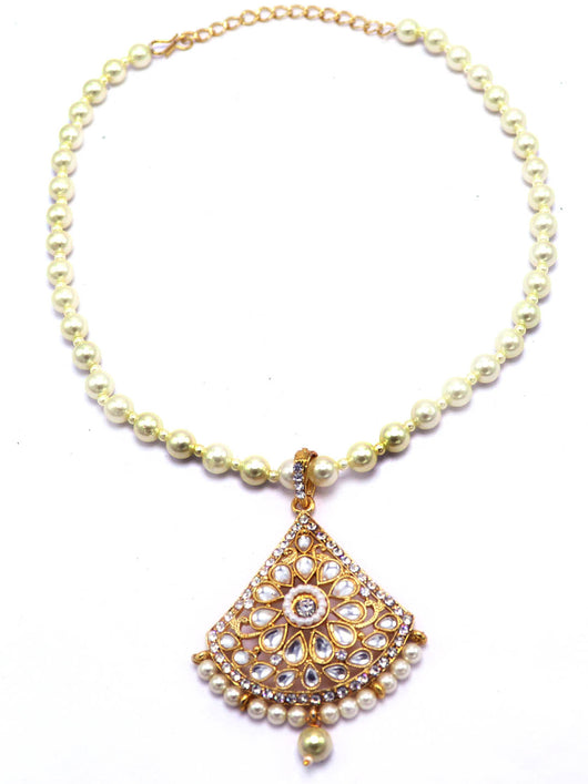 Gold Plated Pearl Necklace Set - ManMarzi