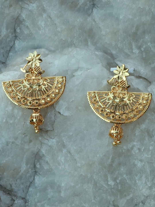 Gold Plated Crescent Earring - ManMarzi