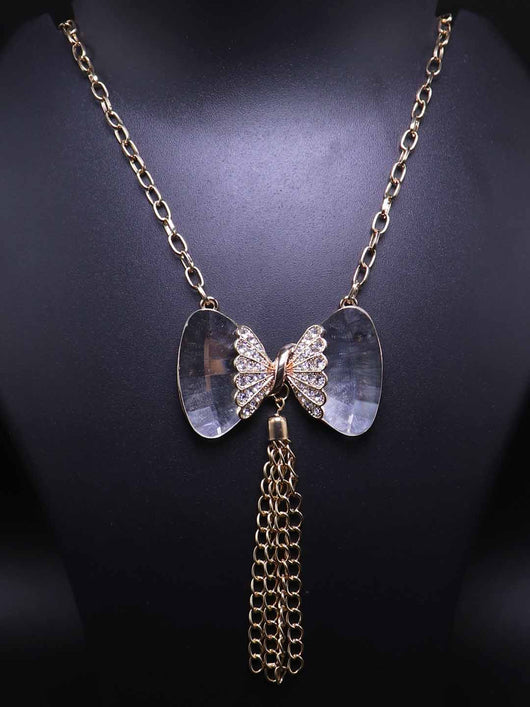 Bow Shaped Pendant With Chain